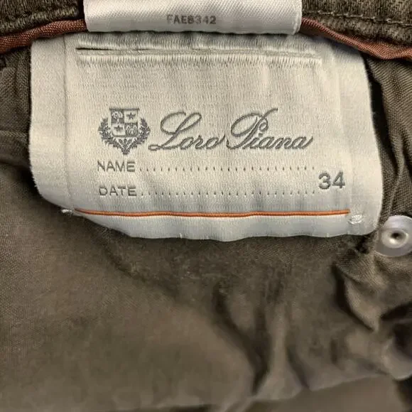 LORO PIANA Size 34 Brown Heather Cotton Blend Straight Casual Pants